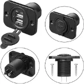 Proplus USB Doppel 2100mA 12V/24V Einbausteckdose Einbaubuchse Stecker Ladegerät LKW