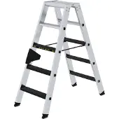Proregal Stufen-Stehleiter 250 kg beidseitig begehbar mit clip-step R13 2x5 Stufen