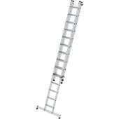 Proregal Stufen-Schiebeleiter 2-teilig mit nivello-Traverse 1x14 + 1x10 Stufen