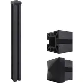 Mendler WPC-Pfosten Savoie-WPC-Zaun, Pfeiler Pfahl, Stecksystem 98cm, anthrazit