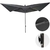 Mendler Luxus-Sonnenschirm MCW-A37, Marktschirm Gartenschirm, 3x3m (Ø4,24m) Polyester/Alu 10kg anthrazit ohne Ständer