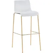 CLP Barhocker Hoover Samtbezug Metallgestell in Gold-Optik | Farbe creme