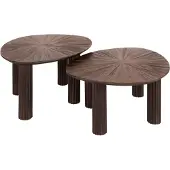 KAWOLA Couchtisch INKA Set 2-tlg. Teakholz braun dreieckig