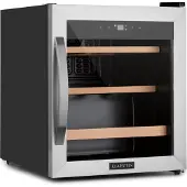 Klarstein Weinkühlschrank, Getränkekühlschrank Schmal, Kühlschrank mit Glastür, Getränkekühlschränke Freistehend, Weinkühlschrank Klein, Weinkühlschränke 1 Zone, UV-Schutz, 4-18 °C, 12 Flaschen