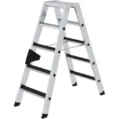 MUNK Günzburger Steigtechnik Stufen-Stehleiter beidseitig begehbar mit clip-step R13 2x5 Stufen