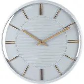 Beliani Wanduhr Weiß ø 34 cm Rund Ohne Ziffern Glamourös Modern Hängende Wanddekoration für Wohnzimmer Esszimmer Flur