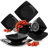 Konsimo Tafelservice EPIRI für 6 Personen (18el) Spülmaschinen und Mikrowellengeeignet, Schwarz, Keramik, MODERN, 25x25|21x21|17x17cm
