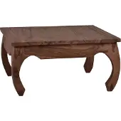 MiaMöbel Couchtisch Colombo 60x60 cm Kolonialstil Massivholz Teak Dunkelbraun