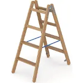 Werner Holz Stufenstehleiter zweiseitig begehbar 2x4 Stufen