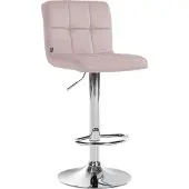 CLP Barhocker Peru Samtbezug höhenverstellbar drehbar mit Rückenlehne rosa Gestell Farbe chrom