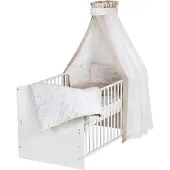 Schardt Kinder-Komplettbett Classic White 70x140 cm, Dess. Origami Beige