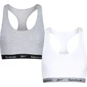 Reebok Bustier "FRANKIE" 2er-Pack, breite Träger, ohne Verschluss, ohne Bügel, mit Logo, Baumwollmix