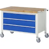 RAU Fahrbare Werkbank 8357, B1250xT700xH880mm, 3x Schublade-TA