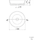 Steinberg Serie 540 Aufsatzwaschtisch, rund, 380x125mm, 540601050