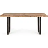 Natur24 Tisch Elmer 180 x 90 x 77 cm Stahl und Akazienholz Esszimmer Esstisch Wohnzimmer