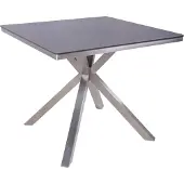 DELUKE Gartentisch ANKE - Laminat, Dunkelbraun, 90x90x75cm | Terrassentisch Wetterfest Outdoor Tisch