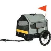 MEIYOU HundeanhängerFahrradanhängerTieranhänger,1Wimpel,fürHundebiszu10kg,Grün+Schwarz