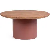 Natur24 Couchtisch Ojas 70 x 70 x 33 cm Akazie MDF Natur Rot