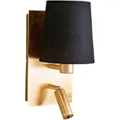 LINDBY Wandleuchte Aiden, 30cm, schwarz, gold, LED-Leselicht