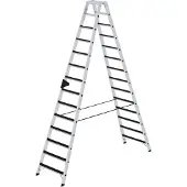 Proregal Stufen-Stehleiter beidseitig begehbar mit clip-step 2x14 Stufen