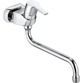 Kludi LOGO NEO Spezial Spültisch-Wand-Einhandmischer 45 mm Stichmaß, chrom