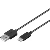 Goobay USB-A/USB-C, 1 m, 1 m, USB A, USB C, USB 2.0, Männlich/Männlich, Schwarz