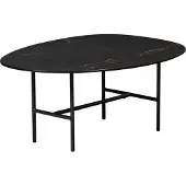 Woood Vajen Couchtisch Mit Marble Look Top Schwarz 80X60cm