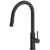 NABER Armatur NAMOR 6 in SCHWARZ MATT mit schwenkbarem Brauseauslauf / Küchenarmatur / Einhebelmischer