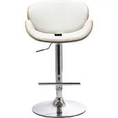 Miliboo - Design-Barhocker Weiß und helles Holz WALNUT
