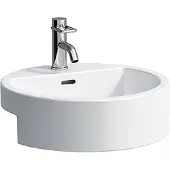 Laufen Living City Halbeinbau-Waschtisch, mit Überlauf, 1 Hahnloch, 460x460mm, weiß, H8134310001041