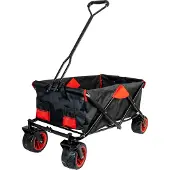 Grafner Bollerwagen OFFROAD | 70 kg Tragkraft | faltbar | Extra breite und geländegängige Schwerlast-Räder | optimal für Ausflüge, Strand, Festivals, Garten und Wald