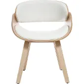 Miliboo - Design-Stuhl Weiß und helles Holz BENT