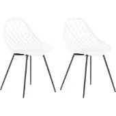 Beliani Esszimmerstuhl 2er Set Weiß Kunststoff/Metall Modern Minimalismus Wohnzimmer Esszimmer Salon