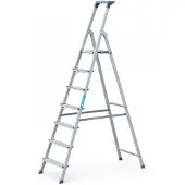 Zarges Stufenstehleiter Aluminium 7Stufen 1 seitig Plattform-H.1470mm 5,7kg eloxiert Holme - 44157