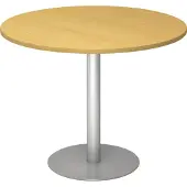 Hjh OFFICE PRO BISTRO F100R S - System Konferenztisch Buche Silber Ø 100