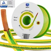 HB-DIGITAL 100m PVC Aderleitung H07V-K Erdungskabel 16mm2 Erdungsleitung flexibel für PV Anlagen grün-gelb
