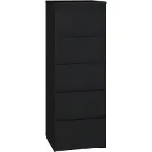 Top E Shop Topeshop W5 CZERŃ, Schwarz, 5 Schublade(n), Partikelbord, Einfarbig, Modern, Partikelbord