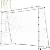 Vevor Fußball Rebound Netze Tragbares Prellwand Fußball 242 x 92 x 184 cm, Rebounder Fußball Rückprallnetz Eisenrohr & PE-Netz Kinder & Jugendliche Verstellbar Fußballtor Rebounder Kicker Weiß