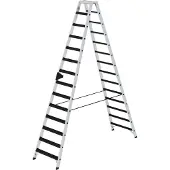 Proregal Stufen-Stehleiter beidseitig begehbar mit clip-step relax 2x14 Stufen