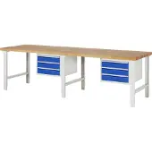 RAU Werkbank höhenverstellbar 7127A1, B3000xT900xH790-1140mm, 6x Schublade-TA