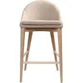 Miliboo - Design-Hochstuhl Holz Polyester Beige SHANA