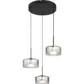 Globo Design-Pendellampe Belinda 3-Licht Schwarz