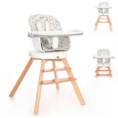 Lorelli Hochstuhl Napoli 3 in 1 Kinderstuhl, Sitz 360° drehbar, Höhe verstellbar grau/weiss