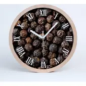 Tulup Holzuhr 20fi cm wanduhr - weiße Spitzen - Pfefferkörner