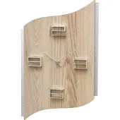 AMS W9613 Wanduhr mit Sonoma-Holzgehäuse und Aluminium