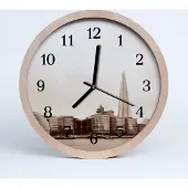Tulup Holzuhr 20fi cm wanduhr - Schwarz-Weiß-Stadt