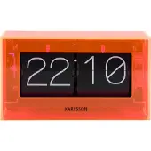 Karlsson - Tischuhr Boxed Flip - Orange - 20.7x7.1x11.7cm