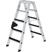 MUNK Günzburger Steigtechnik Stufen-Stehleiter beidseitig begehbar mit clip-step 2x5 Stufen