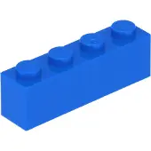LEGO : 50 Steine 1x4, Blau