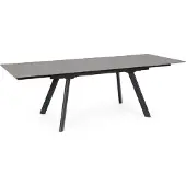 Natur24 Tisch Jarkko 160-240 x 90 x 75 cm Stahl Schwarz
